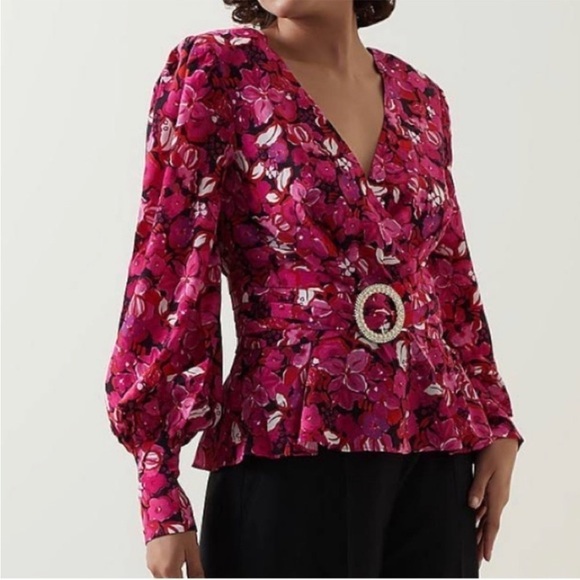 NWT Rebecca Vallance silk floral Bramble top - Picture 7 of 10